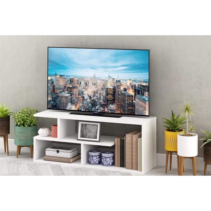 MJ1 407 Meja TV Minimalis Murah Bufet TV Kayu Solid Warna Putih Termurah - Pulitur Natural
