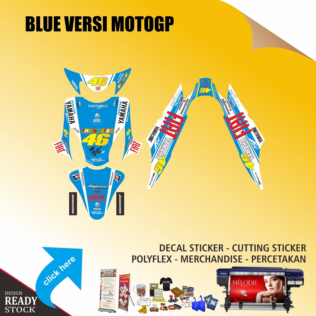 DECAL STICKER YAMAHA MIO SPORTY FIAT ROSSI