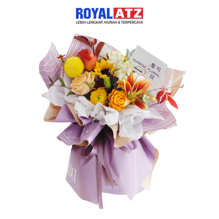 Flower Wrapping Paper / Kertas Buket Bunga Cellophane Florist Bouquet Motif Dear My Love