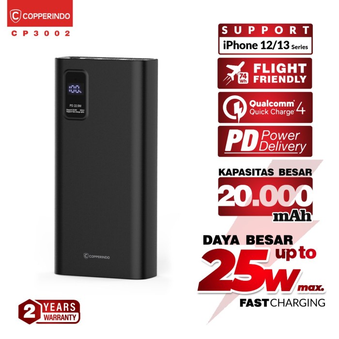 Power Led 20000 Mah - Cp3002 25W Power Delivery Qc 4.0