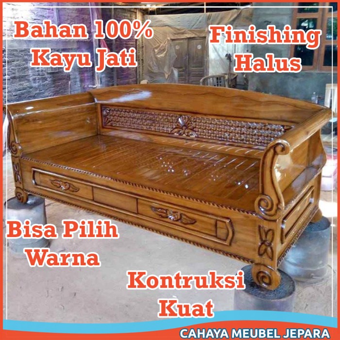 Sava Kursi Panjang Bale Kayu Jati Untuk Bersantai Di Teras Rumah Model Baru