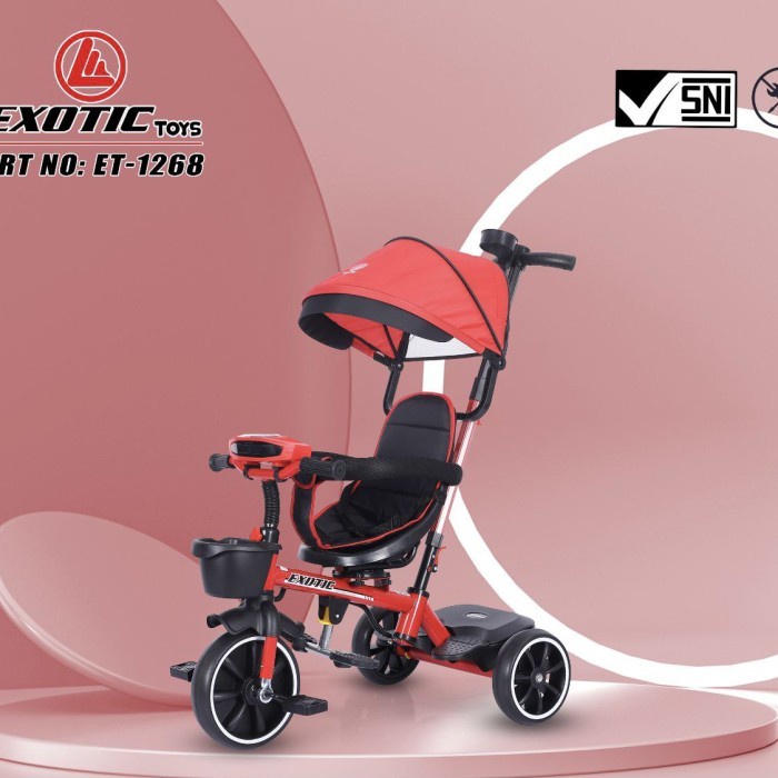 Promo Sepeda Anak Roda Tiga Exotic Et1268 Baby Stroller Tricycle Et 1268
