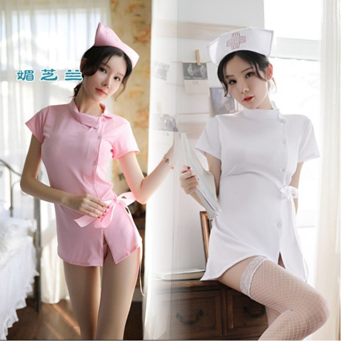 Blue Candy Nurse Maid Cosplay Sexy Uniform Seragam Perawat Suster Anya Ready