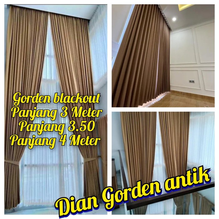 Promo Gorden Blackout Panjang 4 Meter Hordeng Tinggi 3 Meter Tirai Jendela