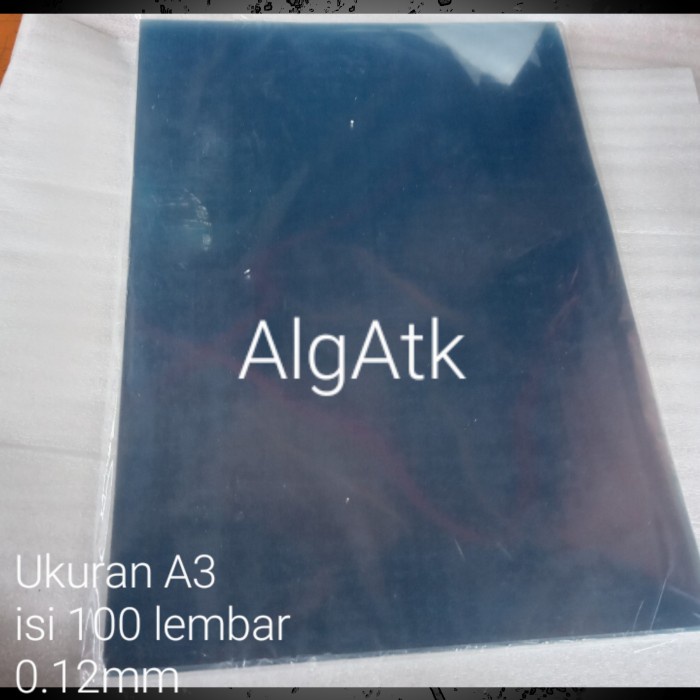 

Termurah 100 Lembar Plastik Mika Cover Jilid 0.12Mm Ukuran A3 Ready Stock