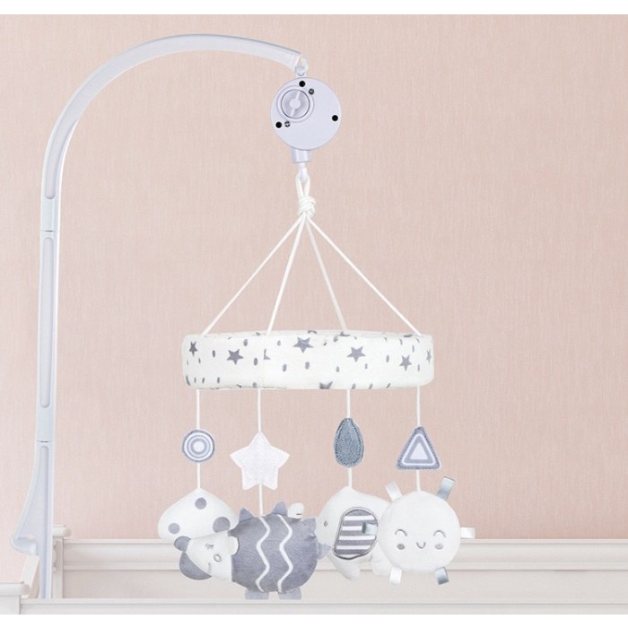 Grey Musical Crib Musik Baby Box Bayi Mainan Musical Crib Box Ready