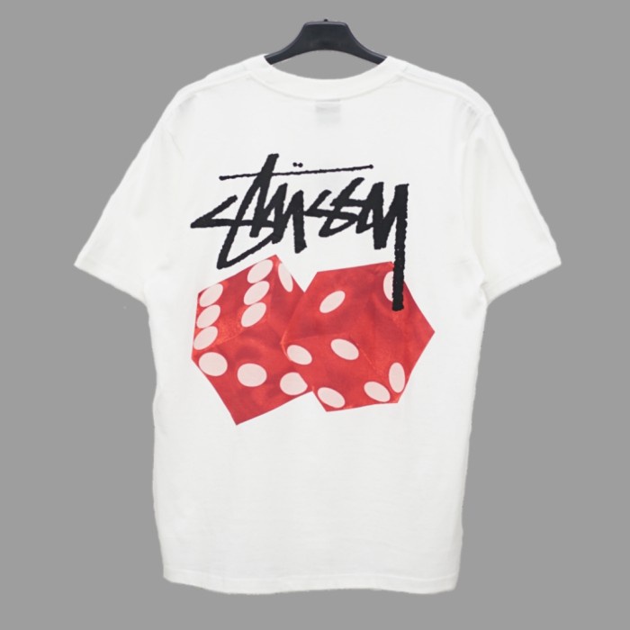 TSHIRT STUSSY BIG RED DICE WHITE ORIGINAL KAOS PRIA WANITA HYPEBEAST - S