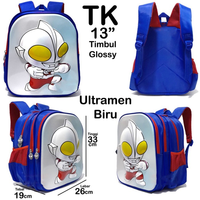 Tas Ransel Anak Tk Karakter Ultraman Spiderman - Glossy 3 Kt Import