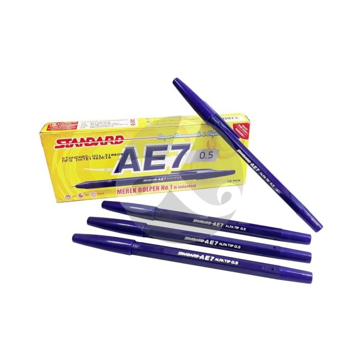 

Standart AE-7 Biru Blue Pulpen Pena Ballpoint