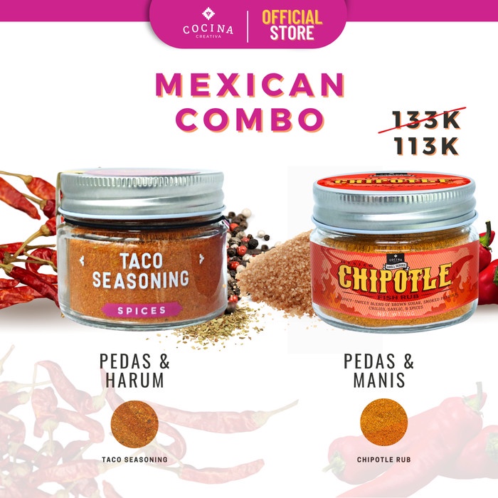 

Promo Mexican Combo / Taco Seasoning & Chipotle Rub - Bumbu Masak