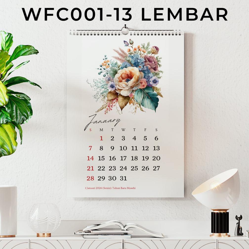 

[ZZR] KALENDER 2024 DINDING AESTHETIC WATER COLOR FLORAL KALENDER HANGER SPIRAL DINDING 2024 13 LEMBAR MOTIF BUNGA SHOPEE