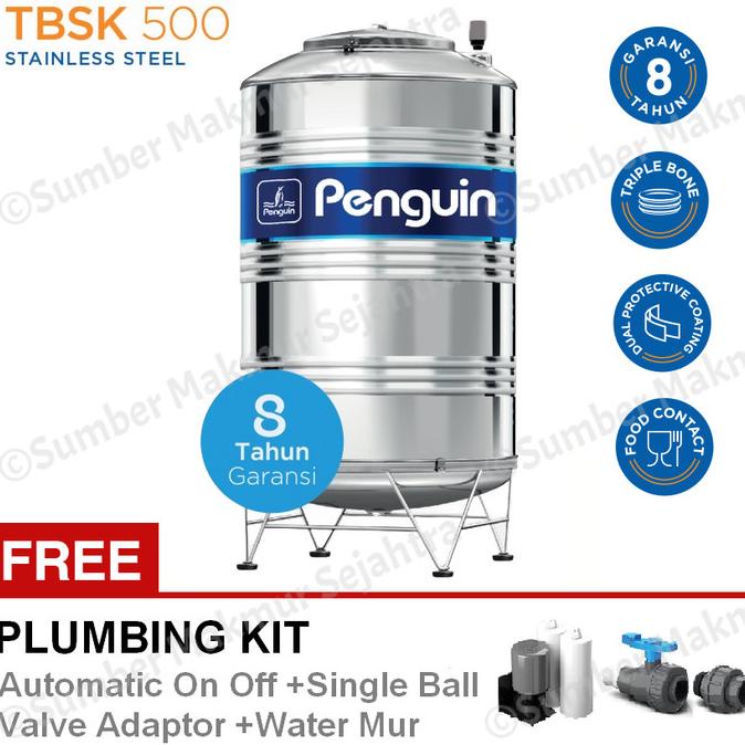 Tangki Air / Tandon / Toren Stainless Penguin TBSK 500 Liter - TBSK500