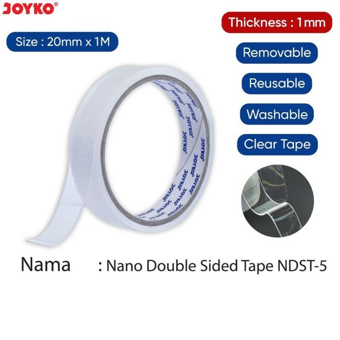 

Joyko Nano Tape Transparant Double Side Doubletape Bening Ndst-5 Kode 47