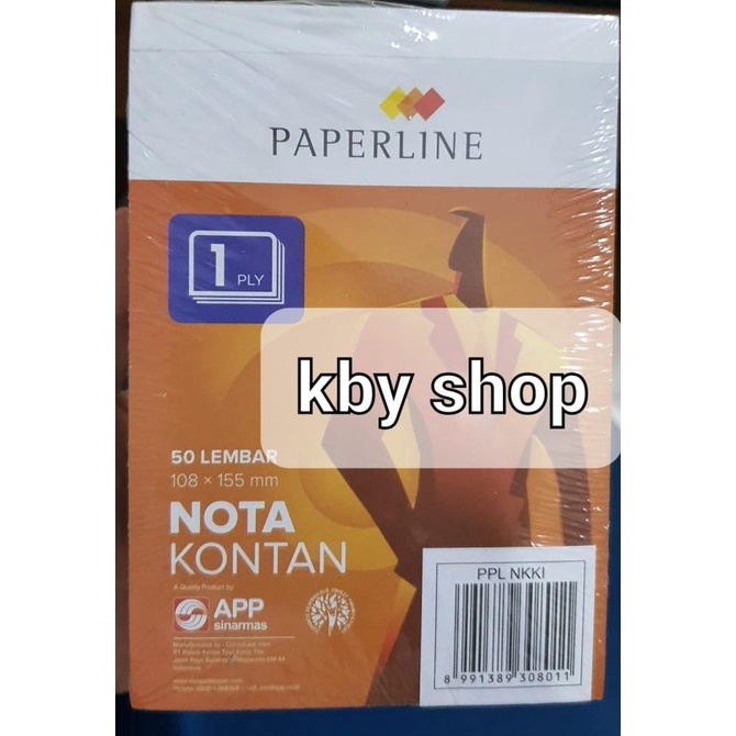 

50 Lembar Paperline Nota Kontan K1 Kecil 1 Ply Hvs Buku Bon Kode 723