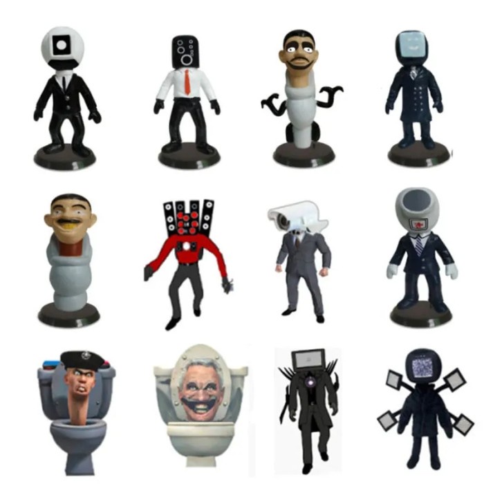 Figure Mainan Anak Skibidi Toilet Camera Man Tv Speaker Man Set