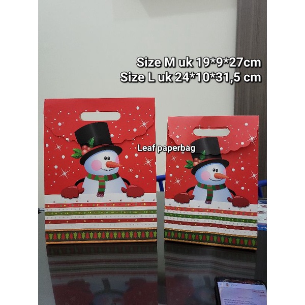 

paper bag natal goodie bag tas kado natal / hampers christmas xmas natal kantongan lucu unik tebal mewah murah