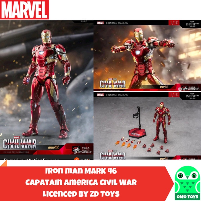 Marvel Zd Toys Ironman Mark 46 Mk Xlv Iron Man Civil War Original Ready