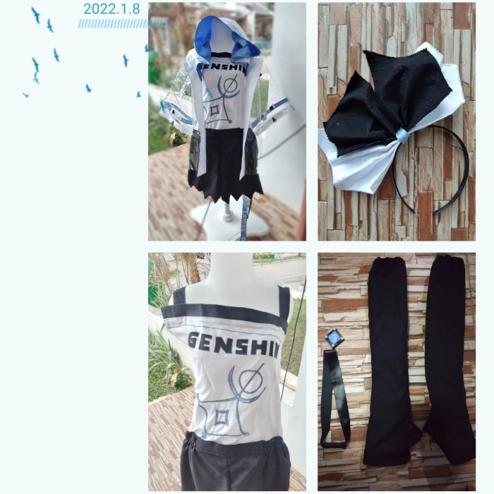 Aether Lumine Casual Costume Wig Cosplay Genshin Ready