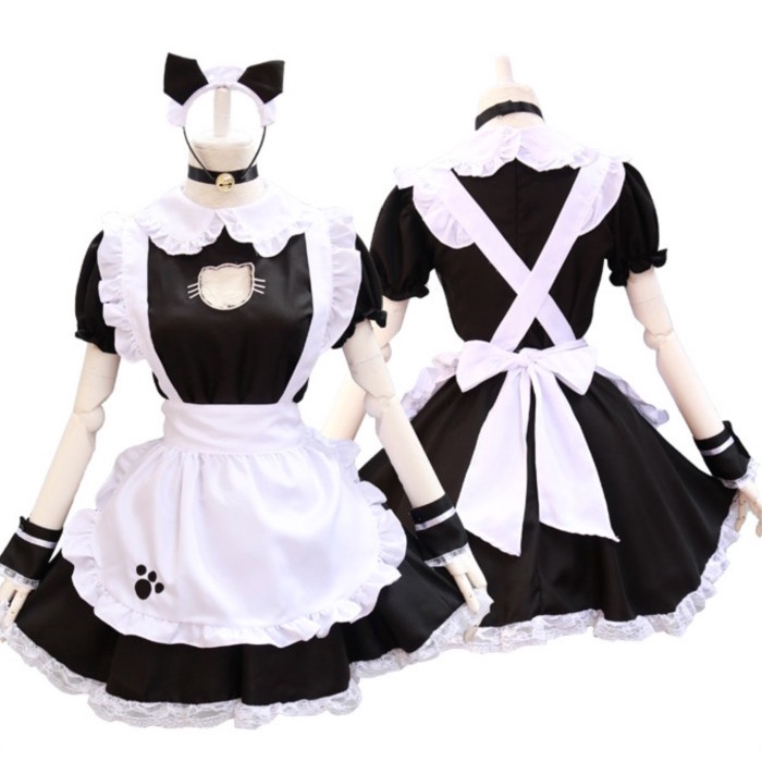 Cc-23 Maid Neko Cosplay Costume Pelayan Kucing Lolita Kostum Wanita Im Ready