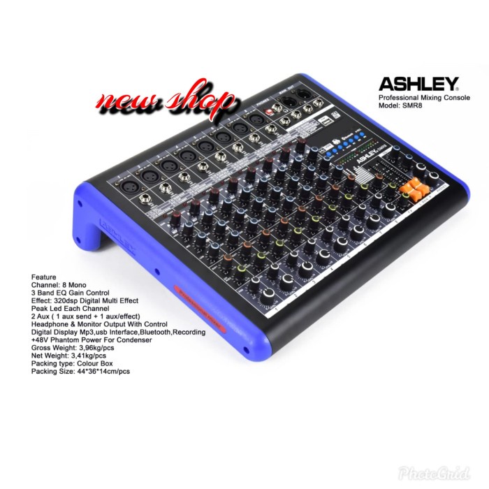 mixer audio Ashley SMR8 USB BLUETOOTH original Ashley
