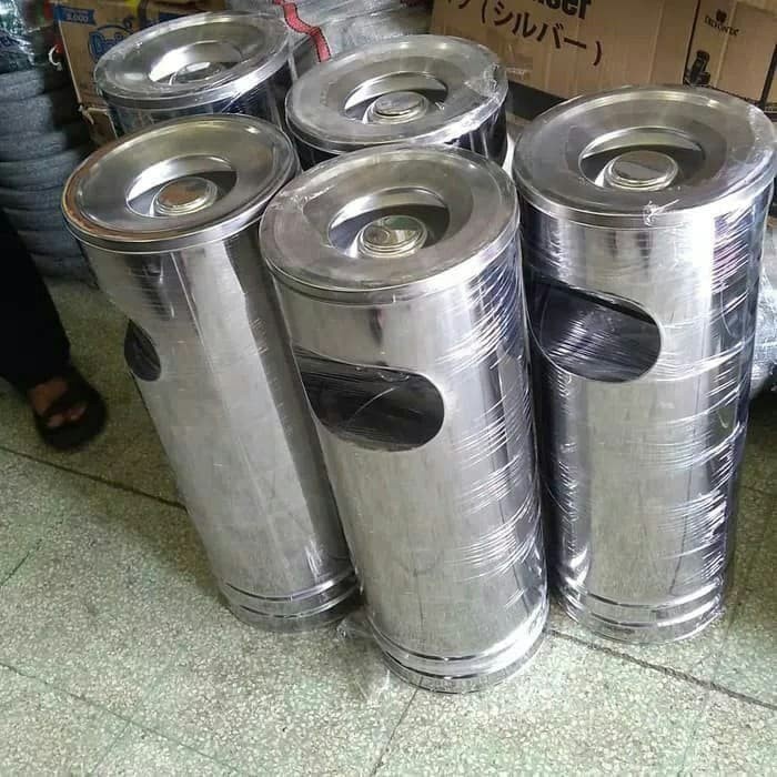 Tong sampah asbak stainless / Asbak tong sampah stainless TERMURAH