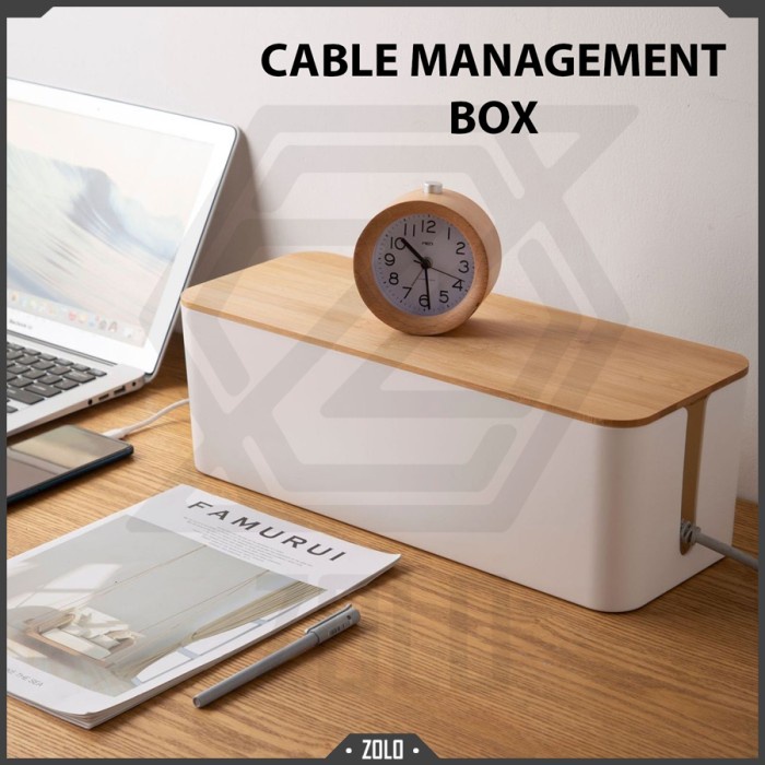 

Promo [Zolo] Wire Cable Management Box / Kotak Organizer Kabel Tutup Kayu