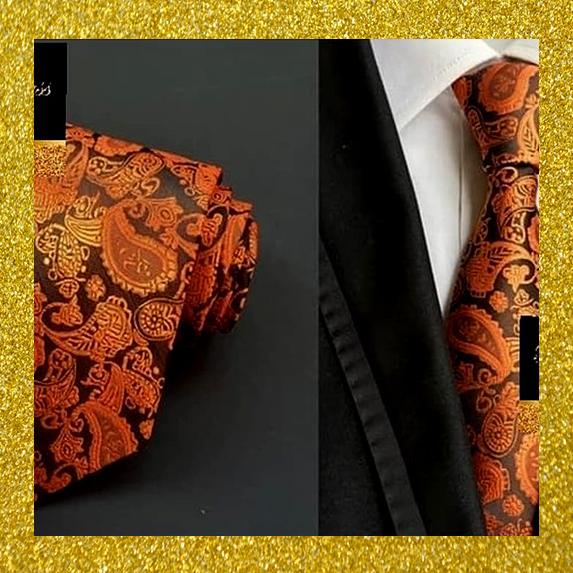 Dasi Batik Pria Warna Orange Tua 3 Inch Platinum Class