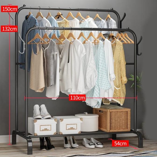 Rak Jemuran Baju Rak Gantungan Baju Besi Stainlees Stand Hanger Butik