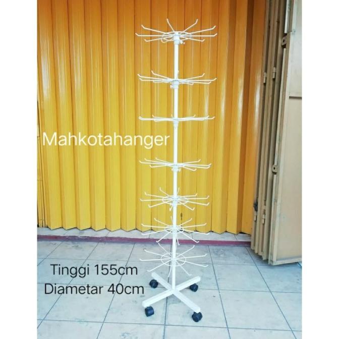Rak Display putar Matahari 7 susun gantungan aksesoris display
