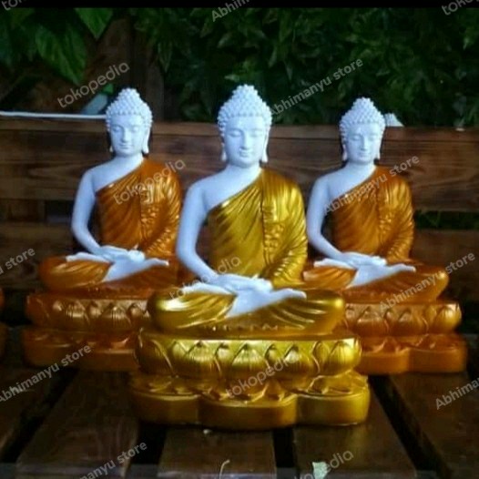 Tracy Rupang / Patung Buddha Resin Fullcolor Tinggi 35 Cm Free Packing