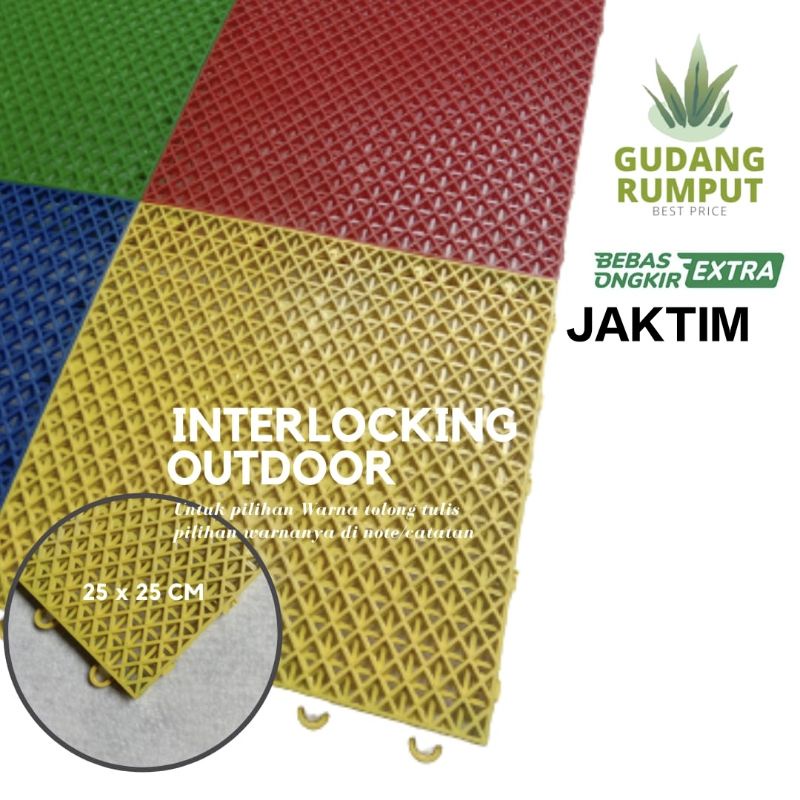 Interlock outdoor lapangan bulu tangkis 1m×1m