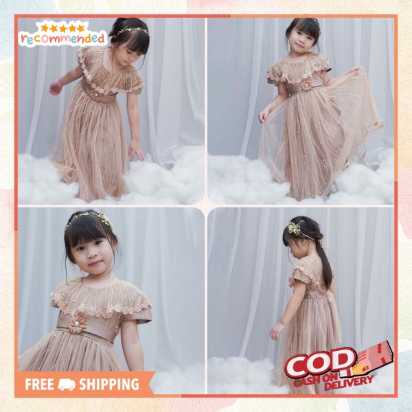 Dres Christmas Snak Dress Cewek Kekinian Murah Dres Anak Pwrempuan Kid'S Premium Gaun Natal Prempuan