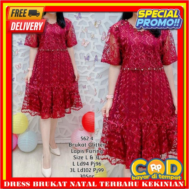 Dres Natal Terbaru 2023 Kekinian Gaun Korean Style Mini Dreas Cewek Midi Dress Korea Motif Drees Mer