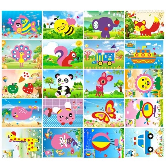 [BS]  DIY Eva Sticker 3D | Tempel Menempel Eva Sticker Kecil | Mewarnai Gambar