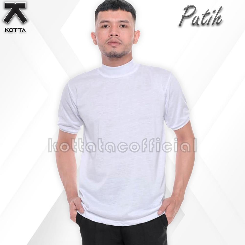 KAOS KERAH TINGGI LENGAN PENDEK - KAOS TURTLENECK - KAOS KERAH TINGGI UNISEX - BAJU KERAH TINGGI - K