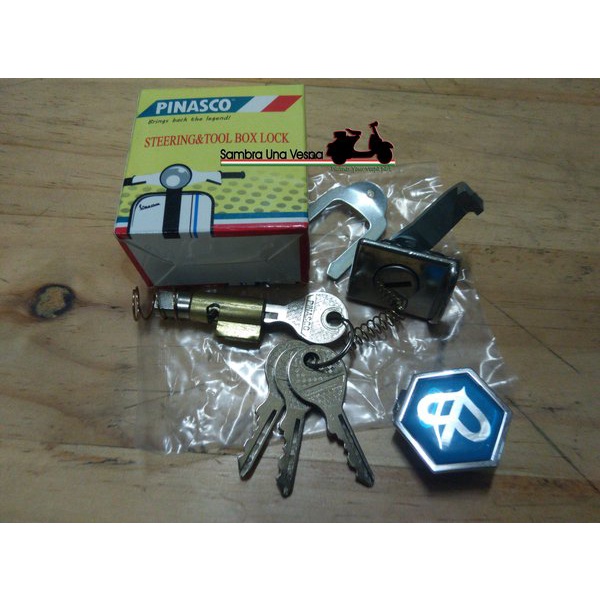 Kunci set Stang Box laci Vespa bagian Depan Atau Bagasi samping kiri vespa super sprint pts special 