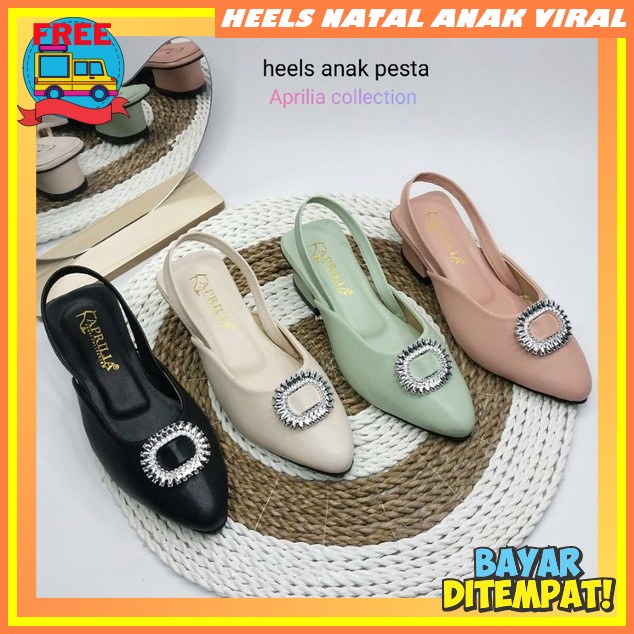 Sepatu Pesta Anak Perempuan Import Korean Style Natal Heells Haktahu Hakwedges Sandal Heels Ank Keki