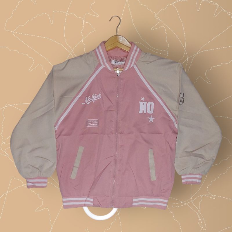 Jacket baseball boomber jaket parasut 2 warna *No pink-krem* premium jaket boomber kekinian