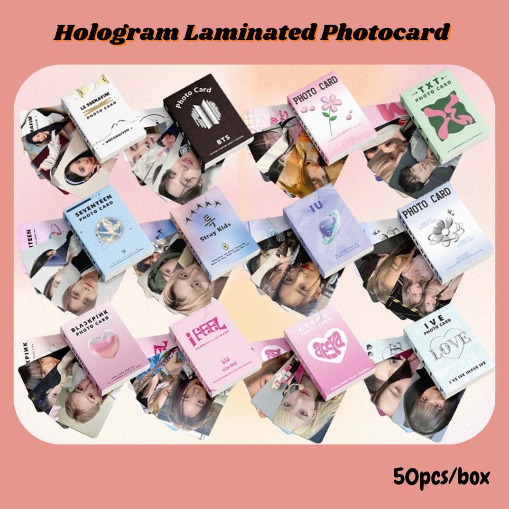 BIG SALE [kstuffind] LOMO CARD HOLOGRAM BOYGROUP MURAH 50PCS PHOTOCARD HOLO LOMOCARD BTS TXT TREASUR