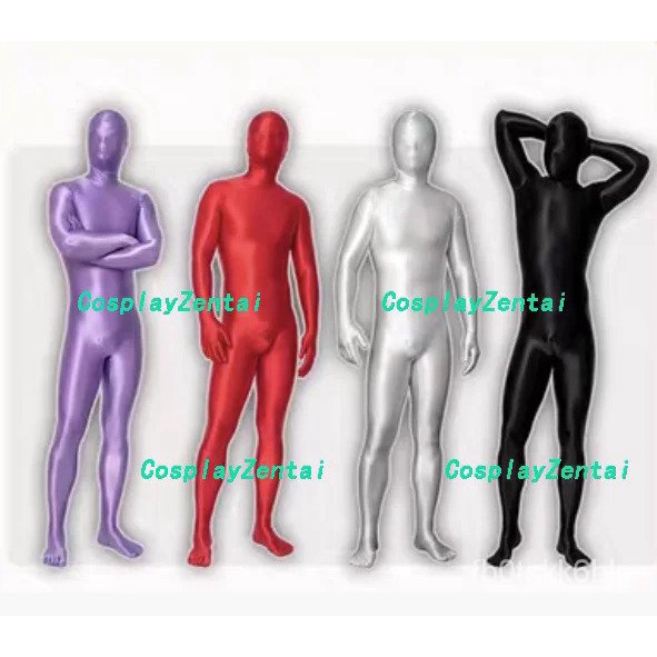 Shiny Bright Black/Pink/Green/Gray/White High Quality Spandex Zentai Bodysuits Halloween costumes Wo