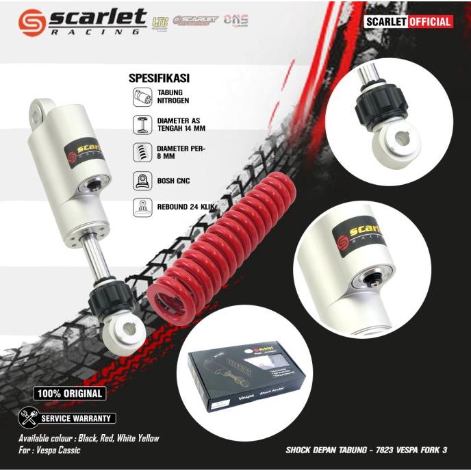 SCARLET RACING Shock Breaker Skok Depan Tabung Vespa Klasik 7823 Fork3