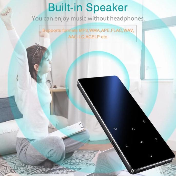 MP3 Player Digital Audio Player Bluetooth Touchscreen 8GB With Speaker