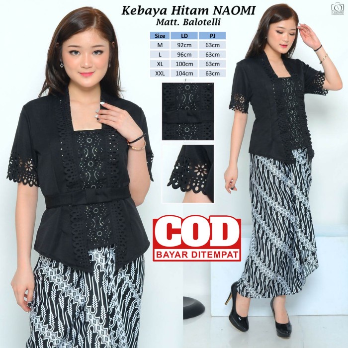 Atasan Kebaya Kutubaru Modern Hitam / Kebaya Wisuda / Kebaya Akad