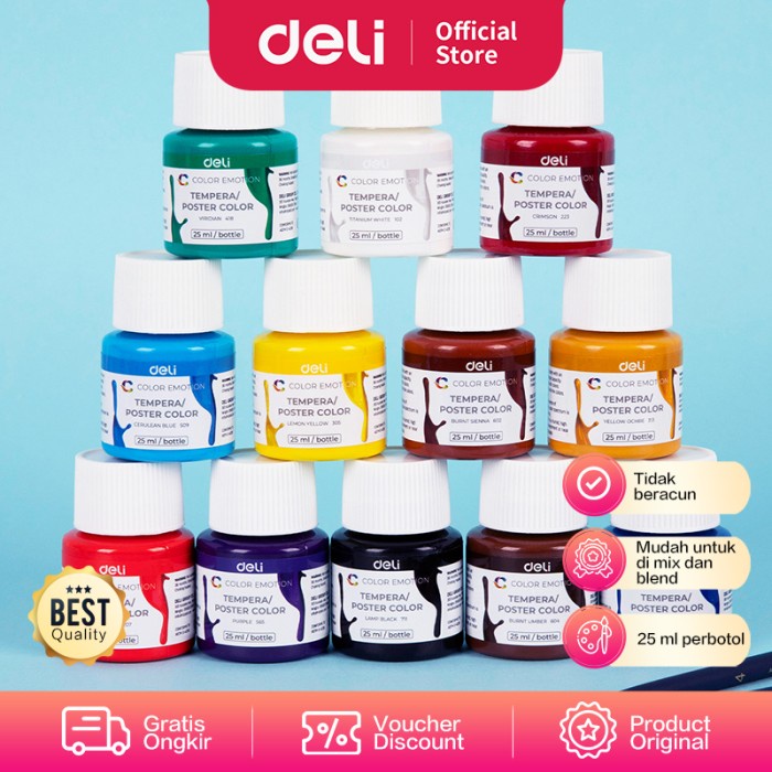 

Promo Deli Gouache / Cat Poster Warna 25Ml Mudah Di Blend Non Toxic Ec14-12