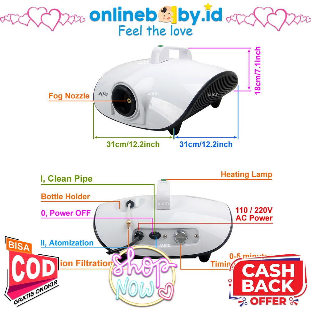 Mesin Uap Fogging Sterilisasi Mobil Ruangan Kantor Atzer Disinfektan Purifier Anti Virus Alat Spray