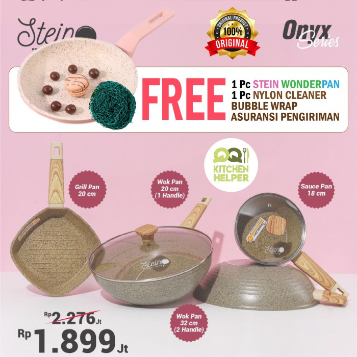 Promo Steincookware Stein Paket Onyx 4In1 Set Komplit Granit Jerman