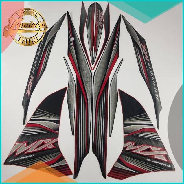 stiker striping motor yamaha jupiter mx new 135 2012 hitam merah list