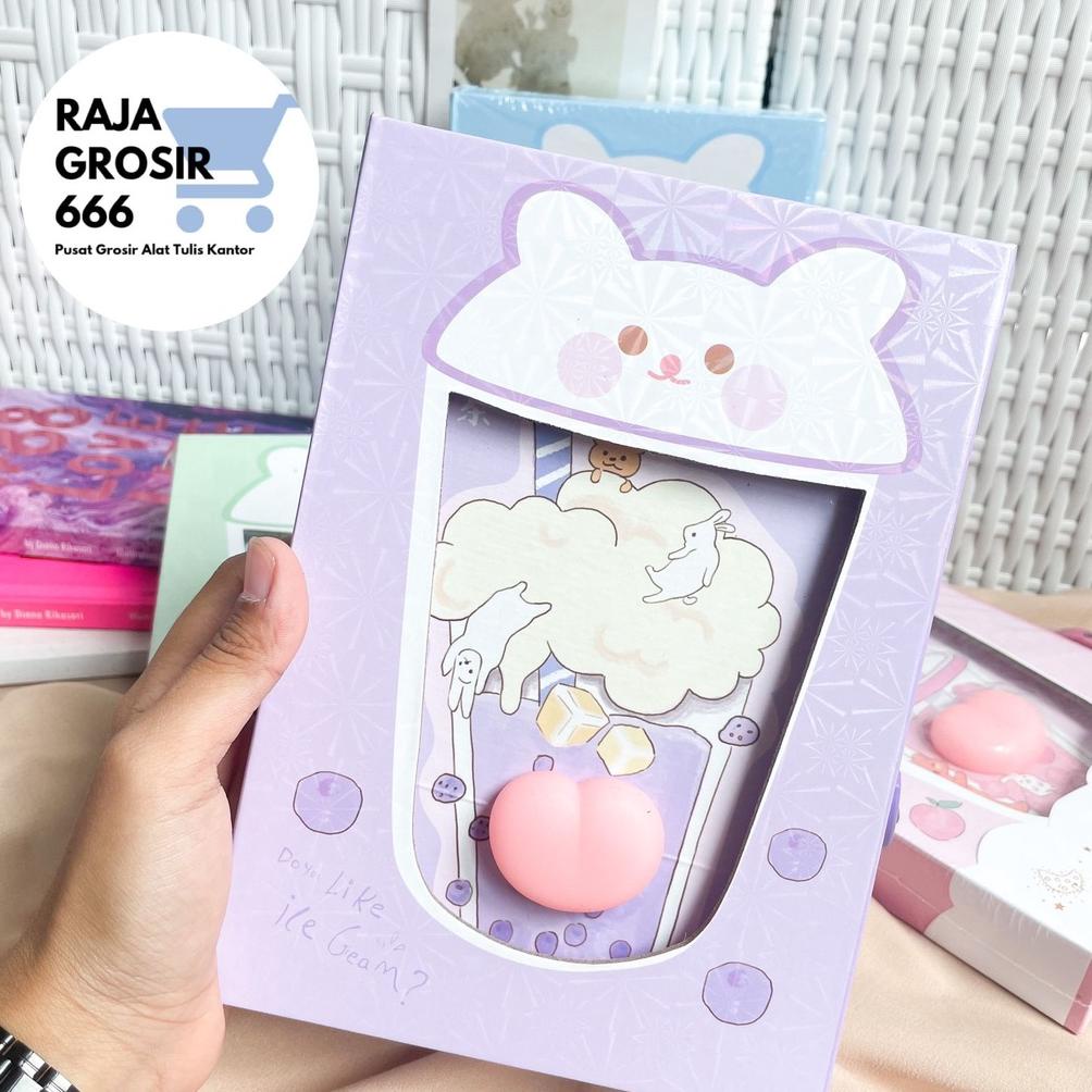 

Trendy Buku gembok Boba Bubble tea minuman lucu book diary gembok berwarna ukuran A6 dengan kunci gembok IMUT LUCU !