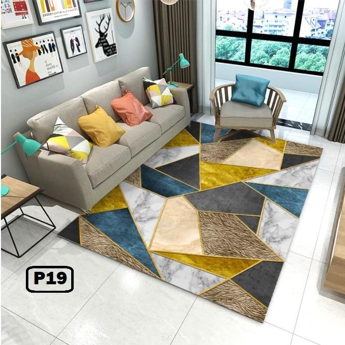 karpet persegi modern 100x140cm/permadani lantai premium anti slip/tikar lantai minimalis nordicruan