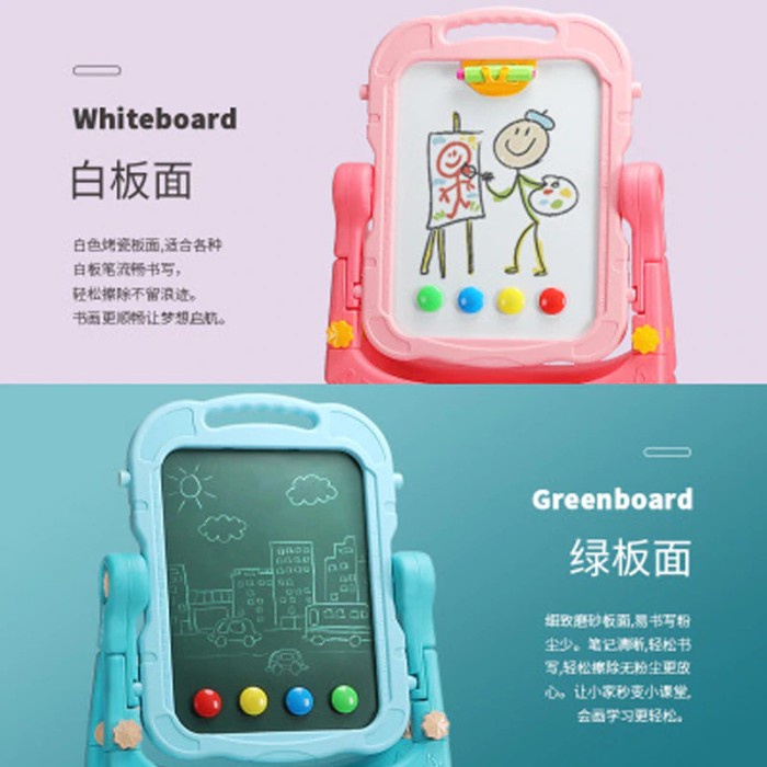 

Papan Tulis Anak/Kids Writing Whiteboard Erasable With 360 Degree Flip